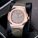 Best Knockoff Patek Philippe Nautilus Leather Watches 2-Tone Rose Gold (3)_th.jpg